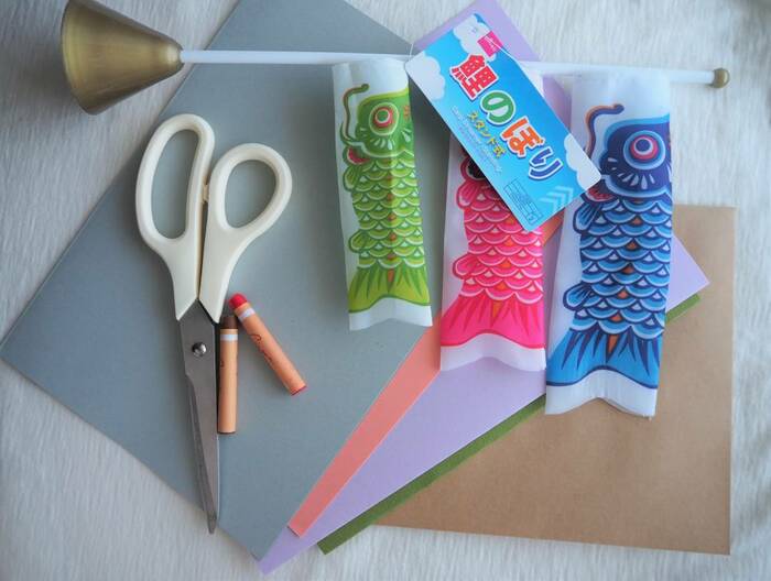 100円DIY⠀ 鯉のぼりタペストリー♡KOINOBORI TAPESTRY100円ショップDIYナチュラルティストハンドメイドSeriaDAISO こどもの日鯉のぼり