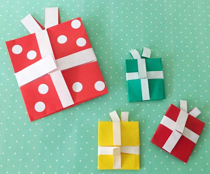 折り紙の「サンタのギフトボックス」の折り方 – 折り紙オンライン