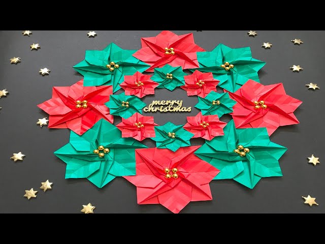 折り紙で作るクリスマスリースの作り方 - DIY How to Make Paper Christmas WreathTutorial