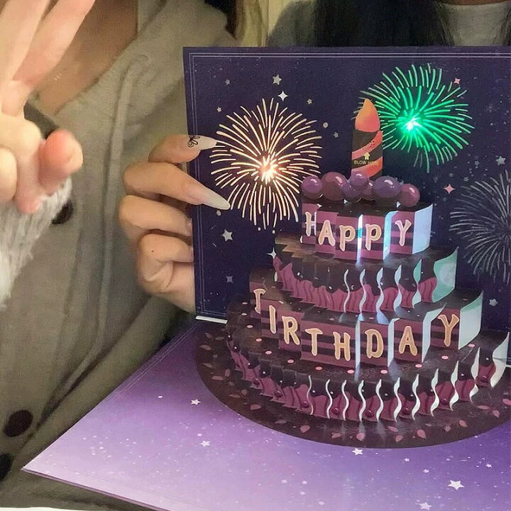 楽天市場 バースデーカード ライト付きメロディカード 花火とテーマパーク P152 サンリオ 立体カード 電池交換可能 Birthday Cardグリーティングカード お誕生お祝い : 芦屋の文房具店 あしや堀萬昭堂