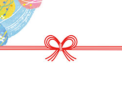 和紙に花火を描いた暑中見舞い・残暑見舞い用の無料短冊熨斗紙テンプレート熨斗紙素材館