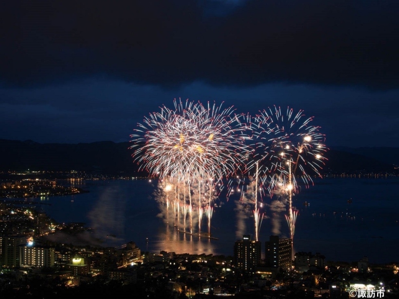 諏訪湖祭湖上花火大会 長野県諏訪市空花火2025