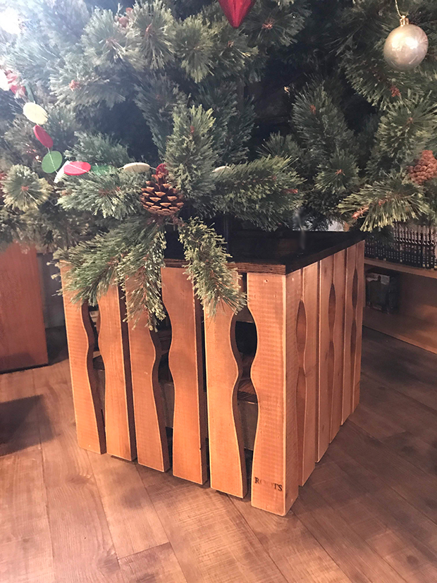 LEDガラスライトツリー 台付き レッド