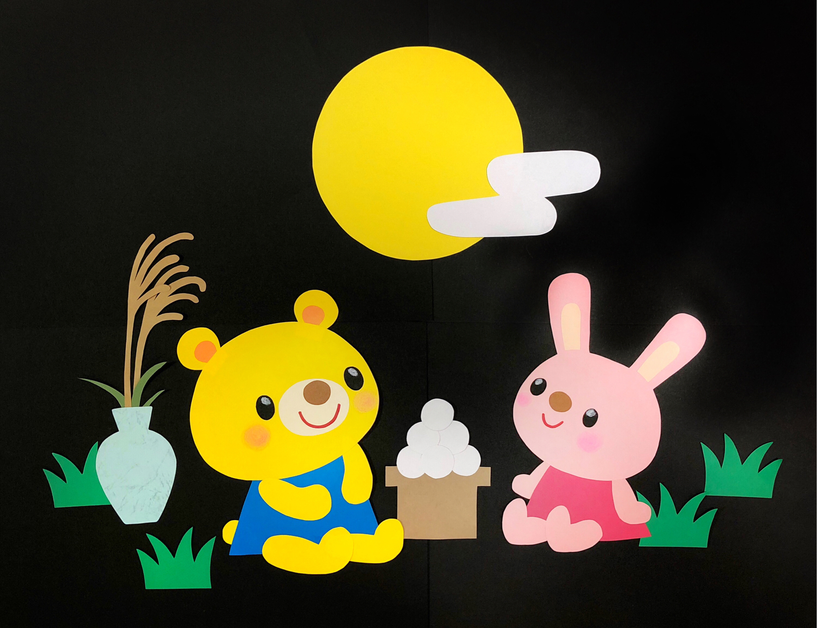 壁面飾り十五夜壁飾り製作キット6セット お月見うさぎ中秋の名月