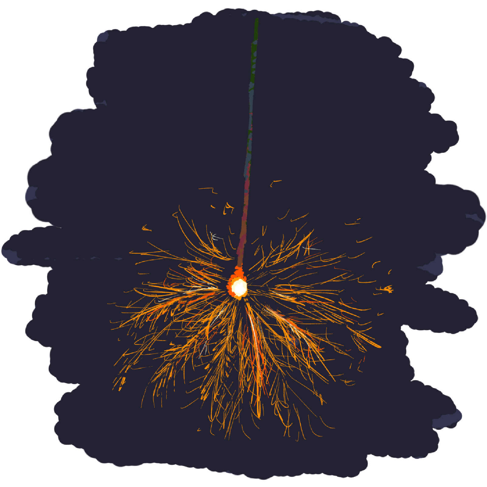 花火イラスト - フリーのかわいい夏の夜空の無料素材 - チコデザ