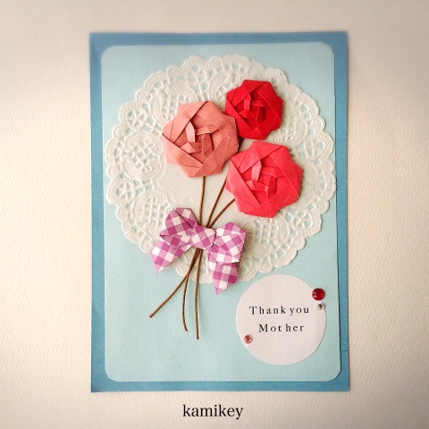 母の日のリース飾り創作折り紙 カミキィ