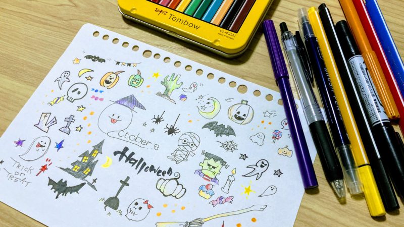 ハロウィンのおしゃれな手描きイラストセット イラスト素材7377875- フォトライブラリ