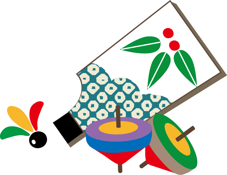 年賀状イラスト 手毬・コマ 無料イラスト