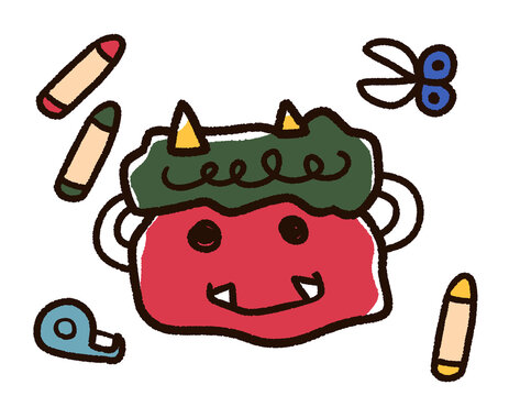 クリエイターコラボ企画！『鬼のお面イラスト無料ダウンロード配布』かわいい♪節分に印刷して使える画像コラボ株式会社のプレスリリース