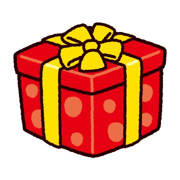 色鉛筆風のクリスマスプレゼントセット：イラスト無料