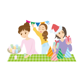 ホームパーティ部屋 ダイニングルーム のイラスト素材33894202- PIXTA