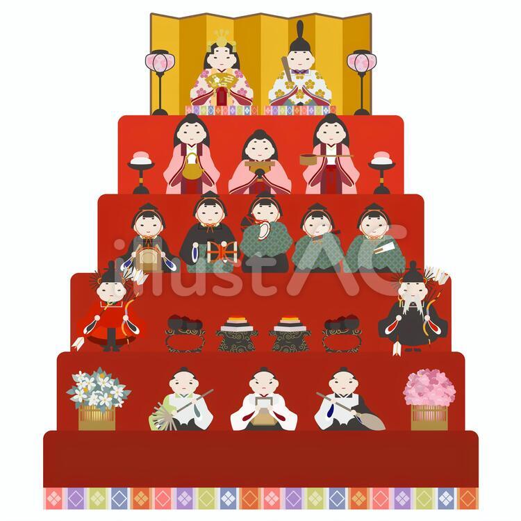 ③ひな壇 雛人形 7段 ひな祭り お雛様 セット ③ 雛人形の飾り方と並べ方