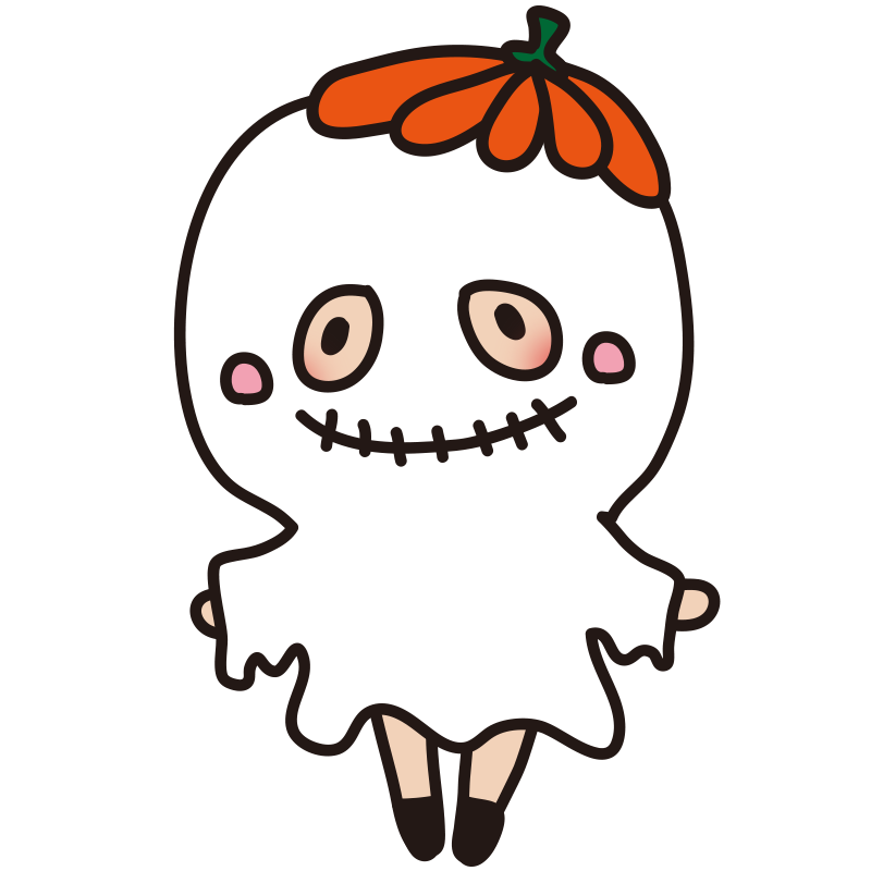 ハロウィンの、カボチャのおばけの風船の無料イラストイラストセンタ