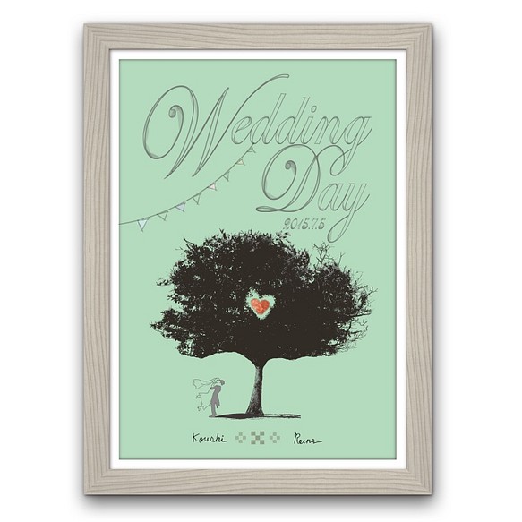 結婚式で人気定番 ウェディングツリーの通販ならWORLD１ 新郎新婦の似顔絵とゲストとの共同作業でオンリー１な作品を