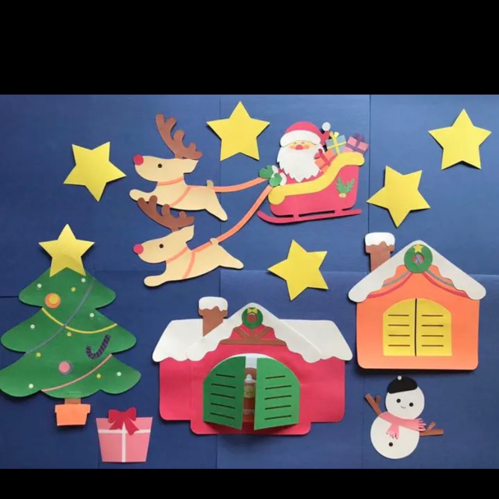 工作ネタ 簡単クリスマスツリーChristmas tree １２月冬壁面飾り高齢者レク・作業療法OT・デイ・保育おりがみ 創作DIYpapercraft簡単立体