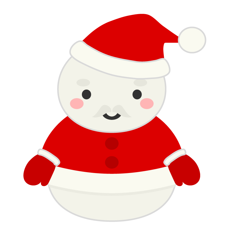 プレゼントが入った大きな袋を抱えたかわいいサンタクロースの横型のかわいいイラストフレーム 飾り枠 Decome