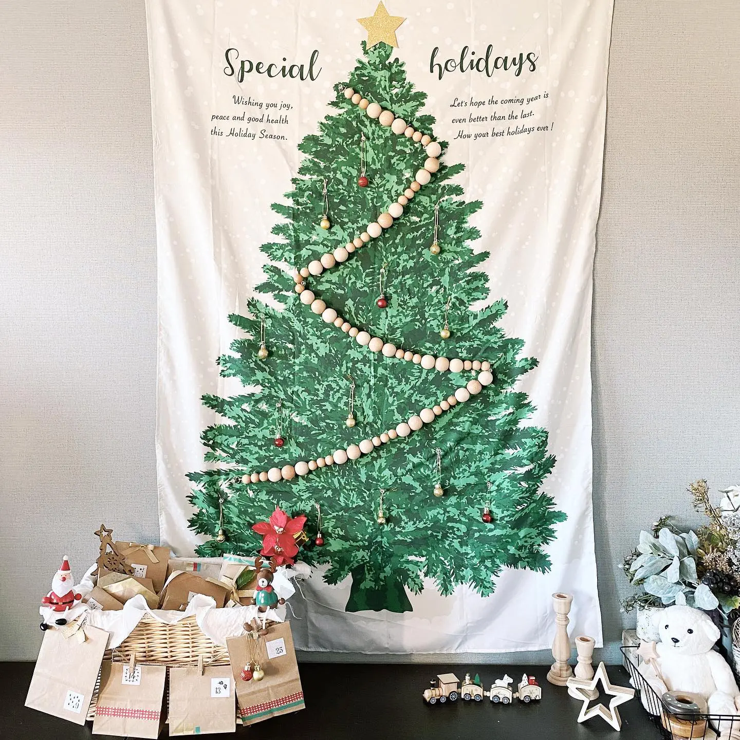 クリスマスの飾り付けも100均ダイソーのインテリアグッズで