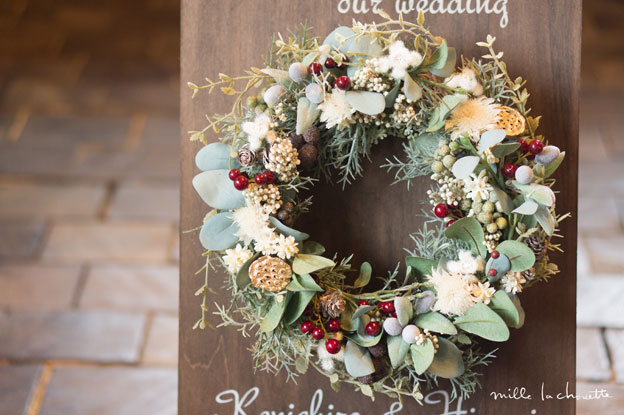 限定 クリスマスリース&ヴィンテージウェルカムボード⋆45×30cm 結婚式