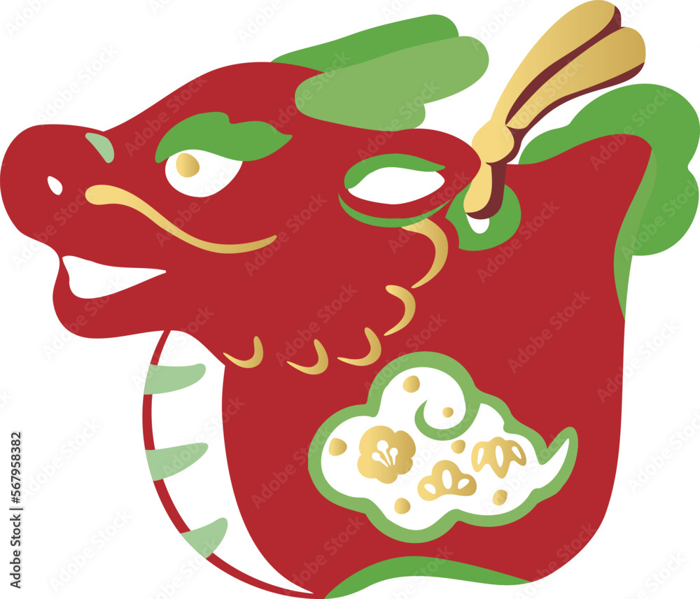 生活・動物・干支・冬・お正月 新年のあいさつをする辰さんのかわいいフリーイラストフタバのフリーイラスト