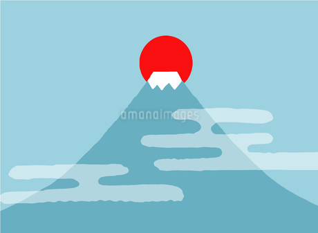 正月の富士山イラストのフリー素材イラストイメージ
