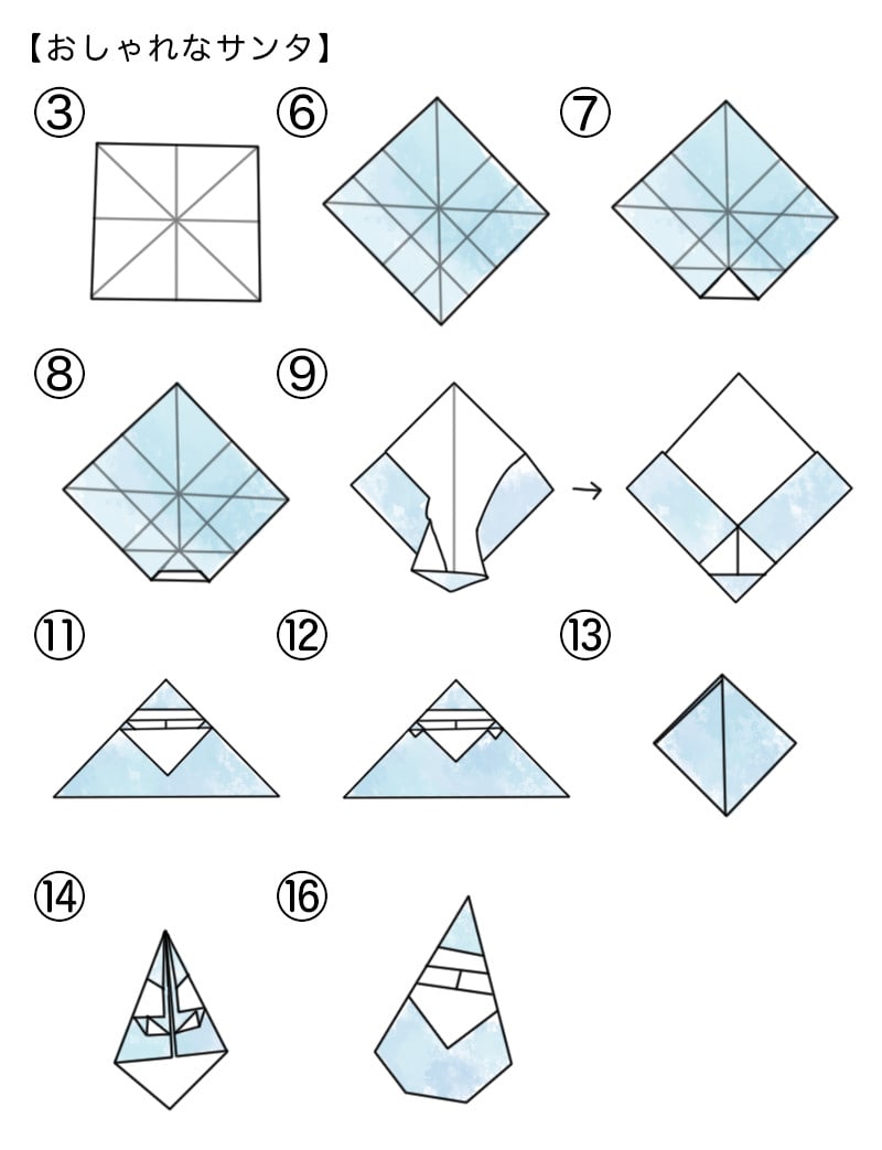 簡単サンタクロース折り紙 折り紙１枚で ☆クリスマス工作origami☆はにゃ！☆手作りおもちゃ箱☆ 牛乳パック等で簡単工作