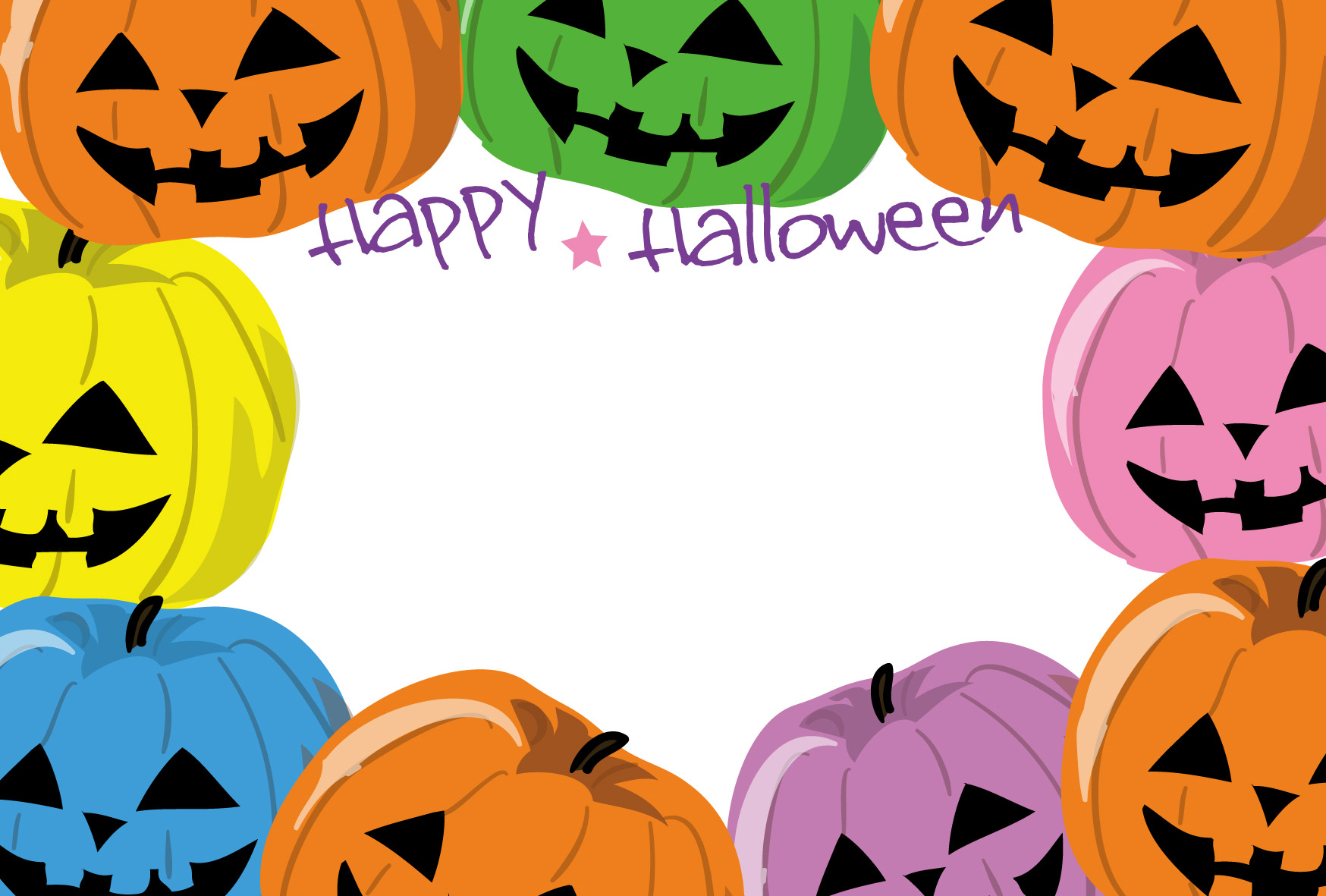 ハロウィンデザインのかわいいメッセージカードが手作りできるテンプレート・かぼちゃやおばけ イラストボックス「プレミアム」テンプレート