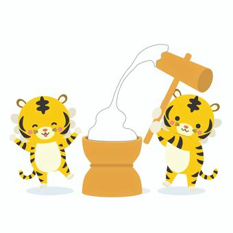 まだ早いけど、お正月イラストの準備🎍寅年イラスト🐯illustragramwatercolorwatercolorpaintinganimalartデカパンチュウトラちゃん水彩水彩イラストほっこりイラストトラパンツ