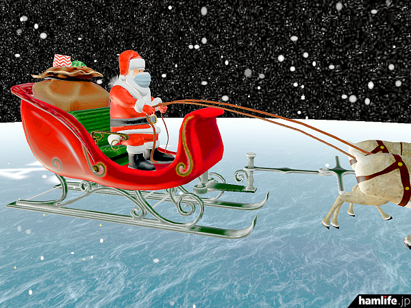 ソリに乗ったサンタクロース_ワンポイント背景付きのイラスト素材94171757- PIXTA