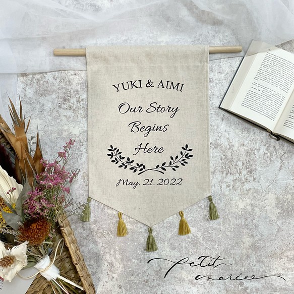 ウェディングフラッグ フラッグボーイ ウェルカムスペース - KURUPAPA'S GALLERYminne byGMOペパボ国内最大級のハンドメイド・手作り通販サイト