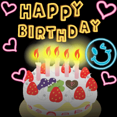 誕生日無料LINEスタンプ「ハッピーバスデートゥーユー♪ 誕生日 猫」無料LINEスタンプ