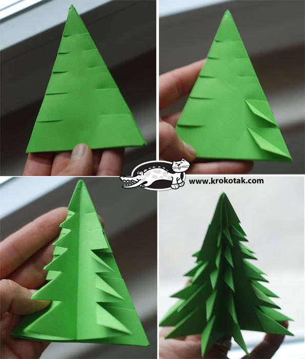 画用紙で作るクリスマスツリーの作り方 How to make a Christmas tree made from drawingpaper craft OKUYA