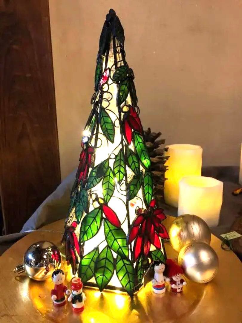 クリスマスツリー ステンドグラスのツリー02140001ステンドグラスの雑貨販売ーWAVE-Gグラス工房 webショップ