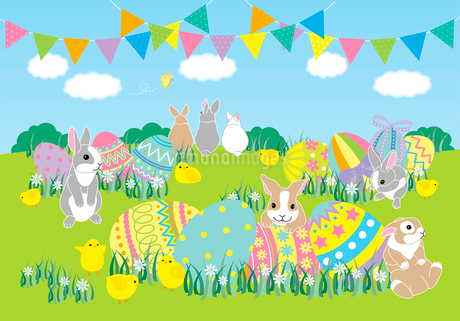 5つのイースターエッグのイラスト - ONWAイラスト