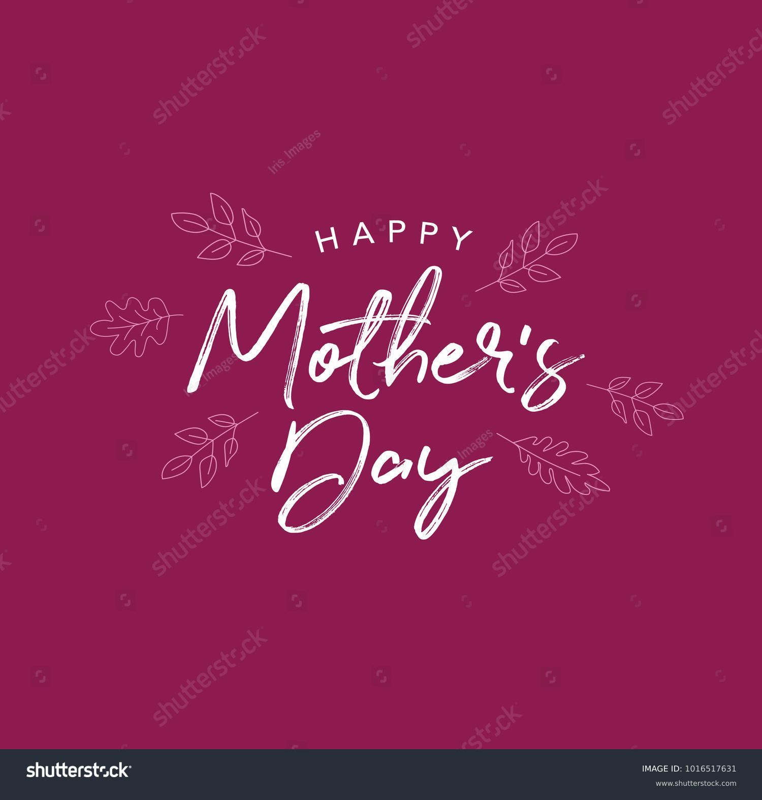 Happy Mother's Day タイトルロゴイラスト カーネーション付き