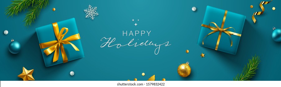 3 つのクリスマス バナー雪キラキラ休日のコレクション ベクターイラストテンプレート素材PSDダウンロード