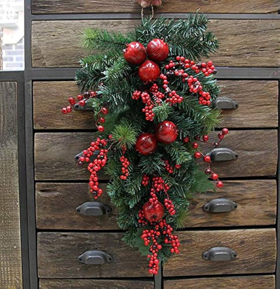 クリスマス スワッグ ネイビーリボン 楽天市場 ○クリスマススワッグ・ミント 全長60cm！玄関ドアに