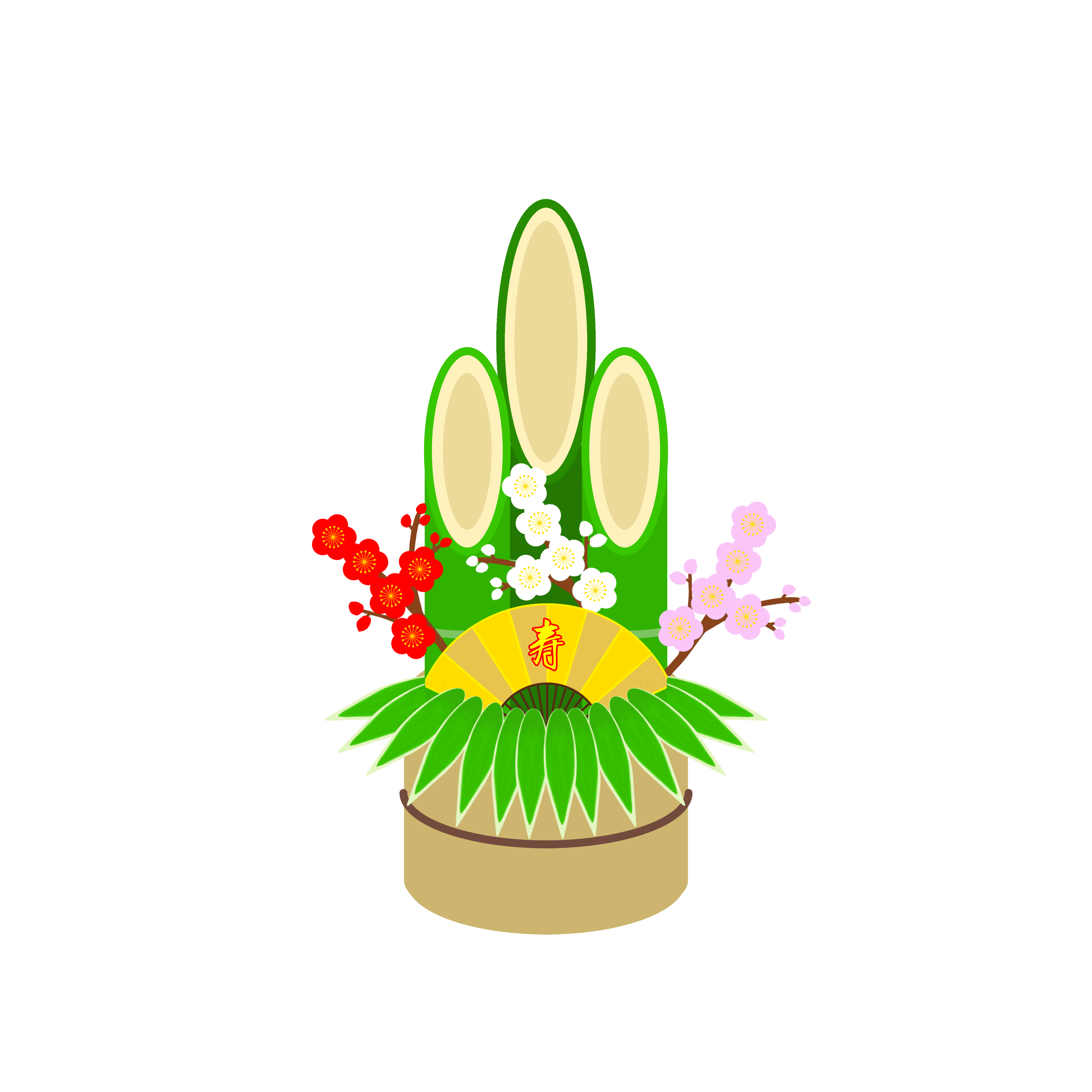 フリーイラストスタンプが押されたお正月フレームパブリックドメインQ：著作権フリー画像素材集