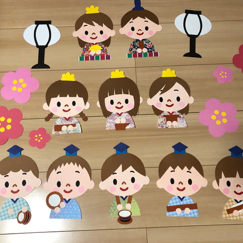 ひな祭り 壁面飾り おひなさま ひなまつり 壁面 保育 春 3月 の通販 by ねこねこshopラクマ