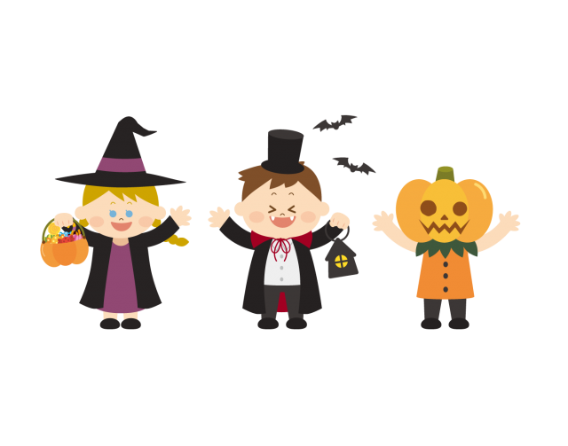 ハロウィンの仮装をする子供たちのイラスト素材FYI03393690ストックフォトの Qlean Market キュリンマーケット