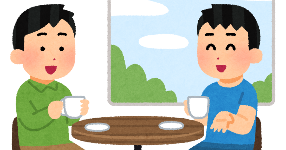 お茶しながら女性同士で会話しているイラスト無料のフリー素材 イラストエイト