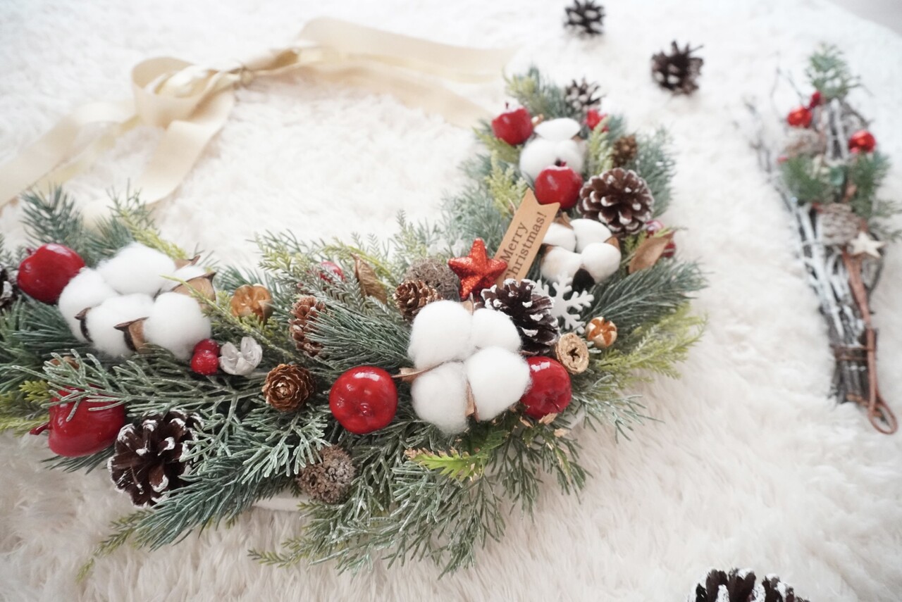 ダイソー の材料で子どもと一緒に簡単リース作り♪LEE