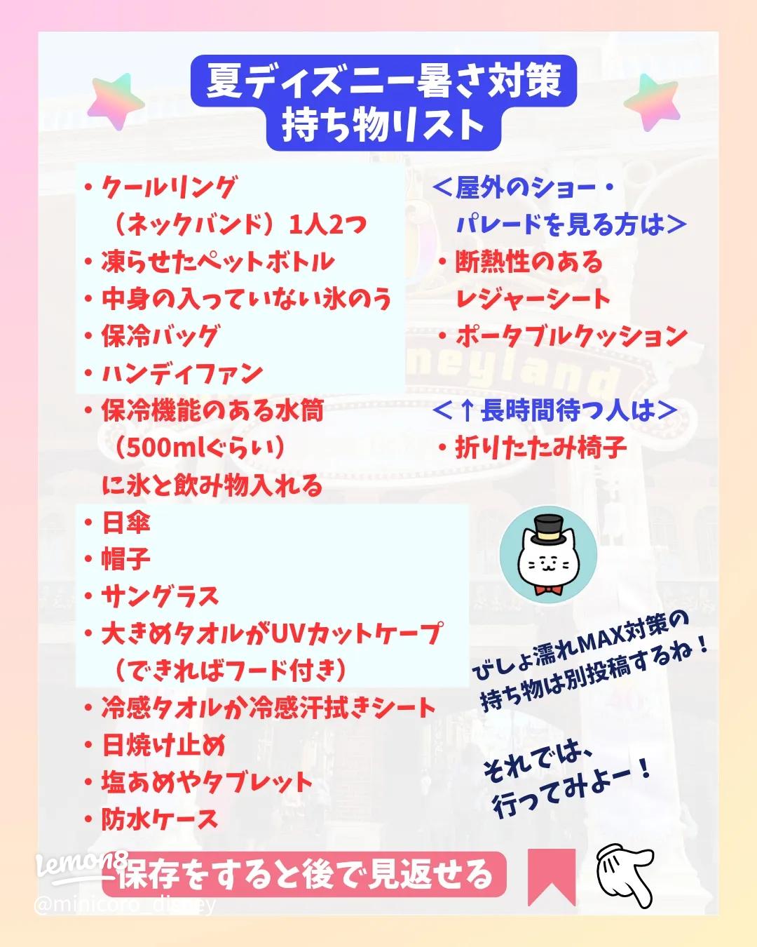 夏ディズニーに必須な私の持ち物紹介みんみんのディズニー記録