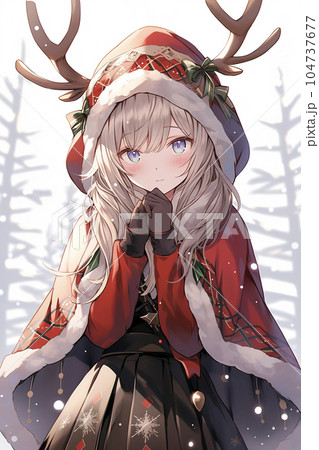 サンタの女の子：イラスト無料