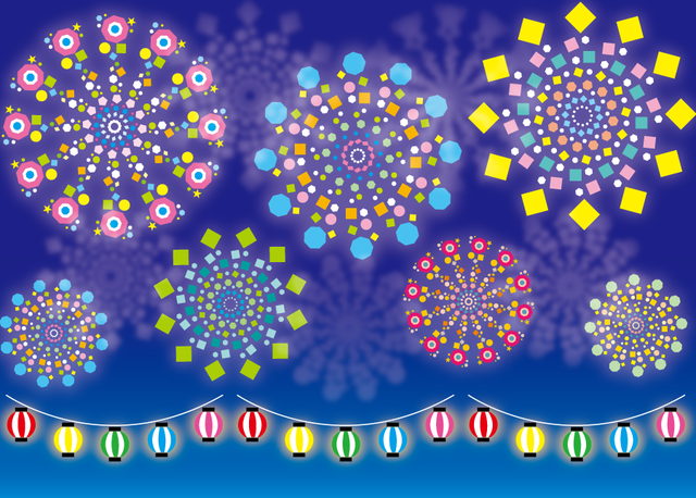 切り紙と折り紙で作る花火のステンドグラス