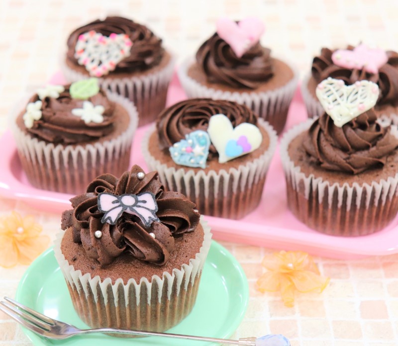 バレンタイン レンジで簡単☆カップケーキ風エアインチョコ行事食百花