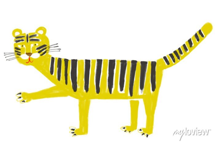 シンプルな手書きの寅の年賀状：イラスト無料