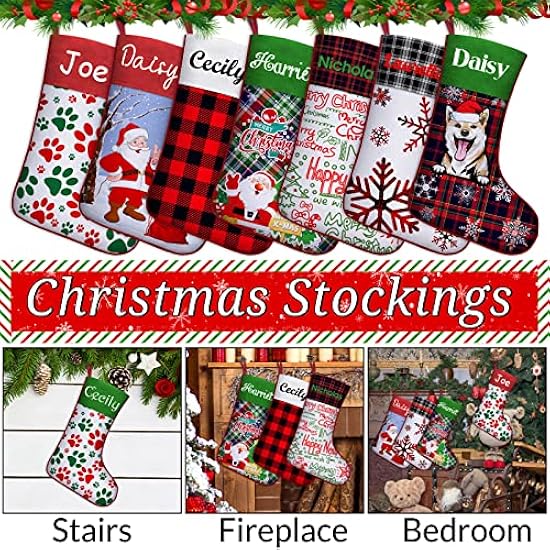 Amazon.co.jp: Dreamdecor 名前入りクリスマスストッキング 17.3インチ ノーム クリスマスストッキング 黄麻布 格子柄クリスマスストッキング ホリデー クリスマスデコレーション 家族や子供へのプレゼントに : おもちゃ