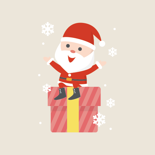 かわいいサンタのイラスト 2カット- イラストくん