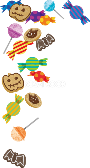 ハロウィンにそなえてオバケかぼちゃの中にお菓子をぎっしり詰め込んだゆるくてかわいい無料イラスト・アイコン素材屋「ぴよたそ」