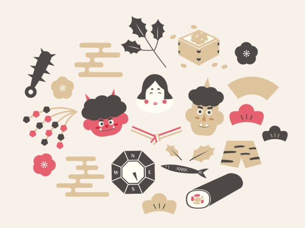 節分豆鬼背景のイラスト素材・ベクター Image 50282336